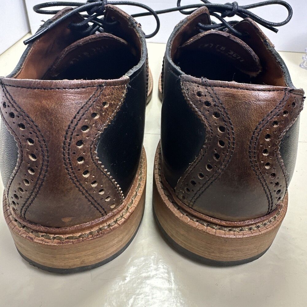 Allen Edmonds FINCH Men's Sz 9 Brown and Black Leather Lace Up Saddle Shoes - Picture 7 of 9